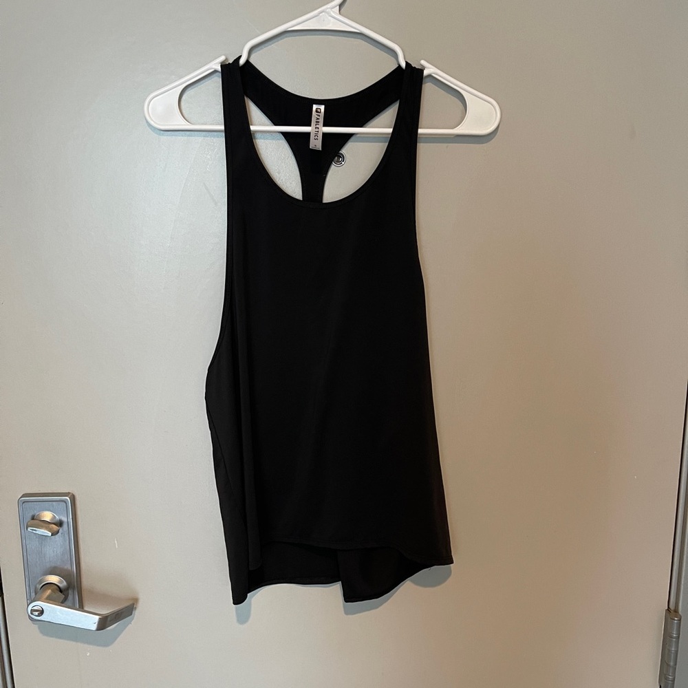 Fabletics black deep arm hole muscle tank size small